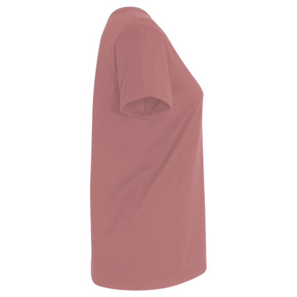 Bella + Canvas Women’s Relaxed Jersey V-Neck Tee, Mauve, Right Sleeve view
