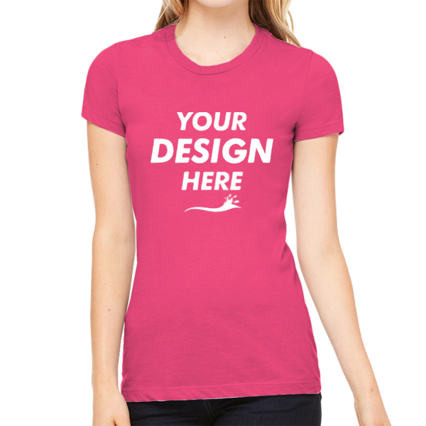 Bella + Canvas Women's Slim Fit Tee, Berry, Front view, Mockup