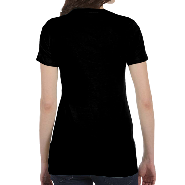 Bella + Canvas Women's Slim Fit Tee, Black, Back view