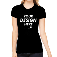 Bella + Canvas Women's Slim Fit Tee, Black, Front view, Mockup