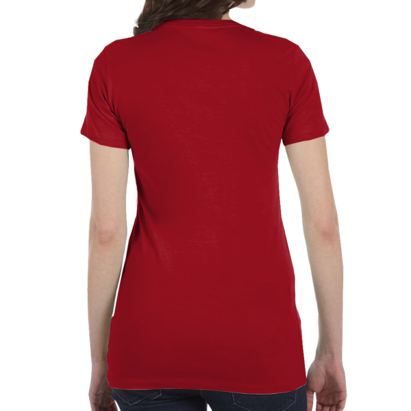 Bella + Canvas Women's Slim Fit Tee, Cardinal, Back view