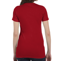 Bella + Canvas Women's Slim Fit Tee, Cardinal, Back view