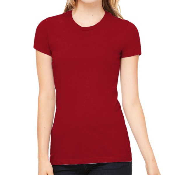 Bella + Canvas Women's Slim Fit Tee, Cardinal, Front view