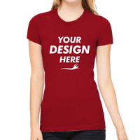 Bella + Canvas Women's Slim Fit Tee, Cardinal, Front view, Mockup