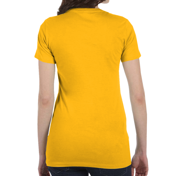 Bella + Canvas Women's Slim Fit Tee, Gold, Back view