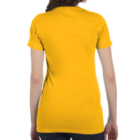 Bella + Canvas Women's Slim Fit Tee, Gold, Back view