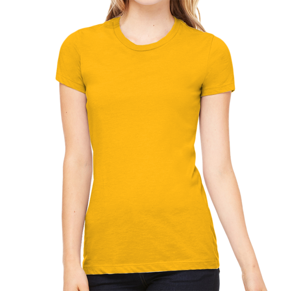 Bella + Canvas Women's Slim Fit Tee, Gold, Front view