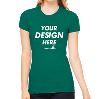 Bella + Canvas Women's Slim Fit Tee, Kelly, Front view, Mockup
