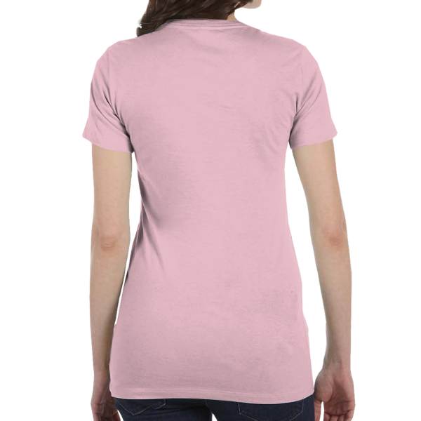 Bella + Canvas Women's Slim Fit Tee, Pink, Back view