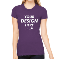 Bella + Canvas Women's Slim Fit Tee, Team Purple, Front view, Mockup