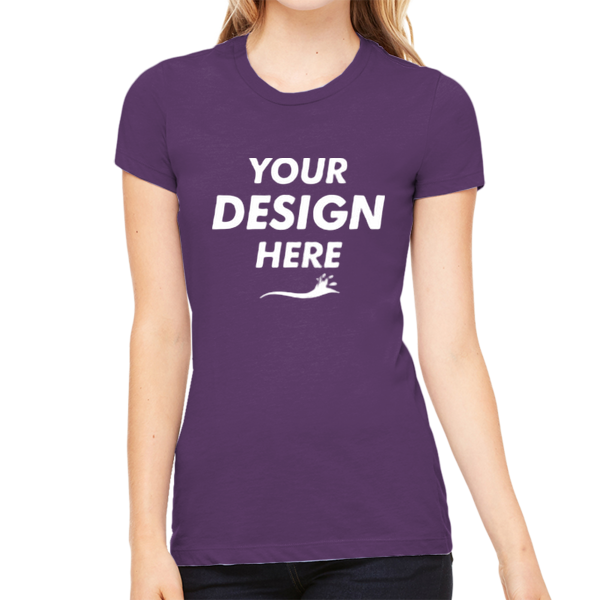 Bella + Canvas Women's Slim Fit Tee, Team Purple, Front view, Mockup