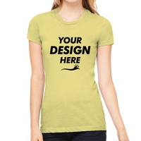 Bella + Canvas Women's Slim Fit Tee, Yellow, Front view, Mockup