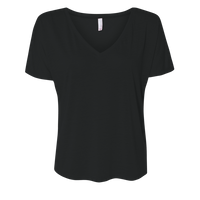 Bella + Canvas Women’s Slouchy V-Neck Tee, Black, Front view