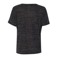 Bella + Canvas Women’s Slouchy V-Neck Tee, Black Marble, Back view