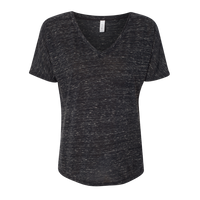 Bella + Canvas Women’s Slouchy V-Neck Tee, Black Marble, Front view