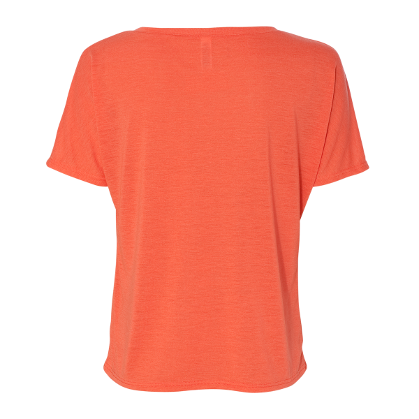 Bella + Canvas Women’s Slouchy V-Neck Tee, Coral, Back view