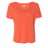 Bella + Canvas Women’s Slouchy V-Neck Tee, Coral, Front view