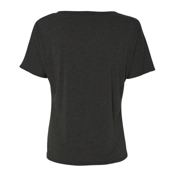 Bella + Canvas Women’s Slouchy V-Neck Tee, Dark Grey Heather, Back view