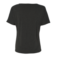 Bella + Canvas Women’s Slouchy V-Neck Tee, Dark Grey Heather, Back view
