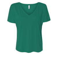 Bella + Canvas Women’s Slouchy V-Neck Tee, Kelly, Front view