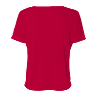Bella + Canvas Women’s Slouchy V-Neck Tee, Red, Back view