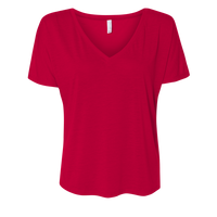 Bella + Canvas Women’s Slouchy V-Neck Tee, Red, Front view