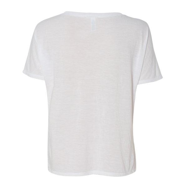 Bella + Canvas Women’s Slouchy V-Neck Tee, White, Back view