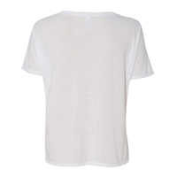 Bella + Canvas Women’s Slouchy V-Neck Tee, White, Back view