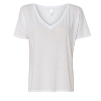 Bella + Canvas Women’s Slouchy V-Neck Tee, White, Front view