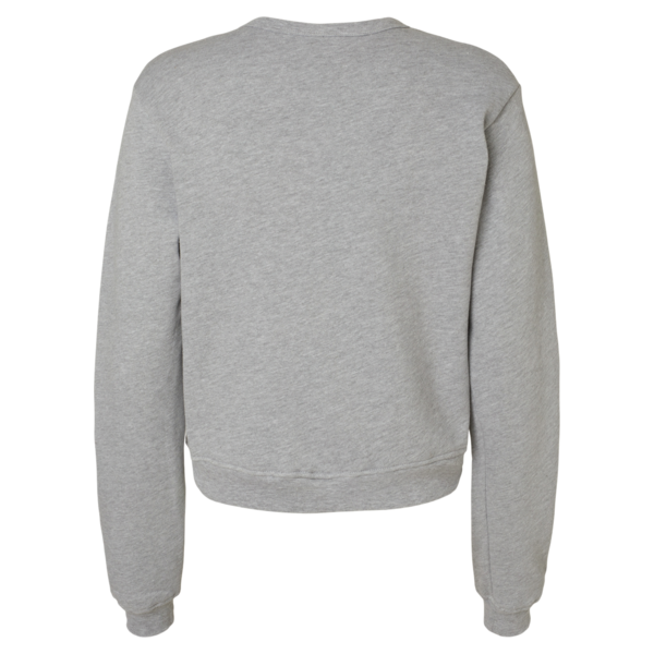 Bella + Canvas Women's Sponge Fleece Crewneck Sweatshirt, Athletic Heather, Back view
