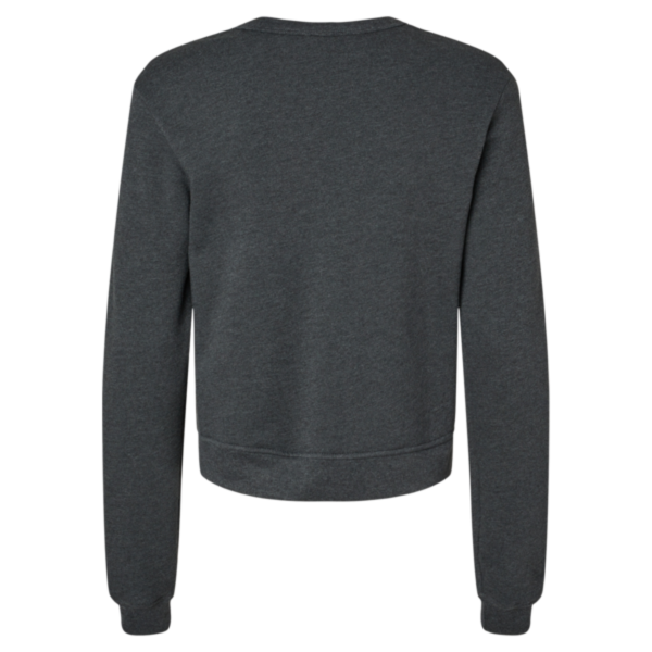 Bella + Canvas Women's Sponge Fleece Crewneck Sweatshirt, Dark Grey Heather, Back view