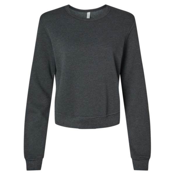 Bella + Canvas Women's Sponge Fleece Crewneck Sweatshirt, Dark Grey Heather, Front view