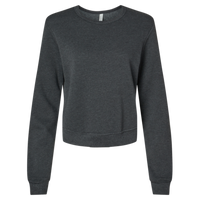 Bella + Canvas Women's Sponge Fleece Crewneck Sweatshirt, Dark Grey Heather, Front view