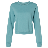 Bella + Canvas Women's Sponge Fleece Crewneck Sweatshirt, Heather Blue Lagoon, Front view