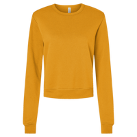 Bella + Canvas Women's Sponge Fleece Crewneck Sweatshirt, Heather Mustard, Front view