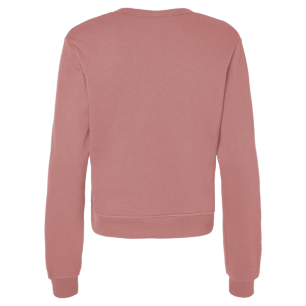 Bella + Canvas Women's Sponge Fleece Crewneck Sweatshirt, Mauve, Back view