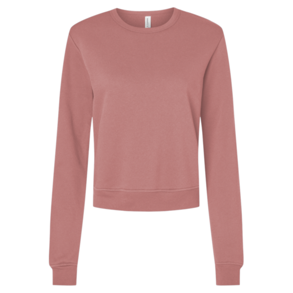 Bella + Canvas Women's Sponge Fleece Crewneck Sweatshirt, Mauve, Front view
