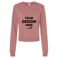 Bella + Canvas Women's Sponge Fleece Crewneck Sweatshirt, Mauve, Front view, Mockup