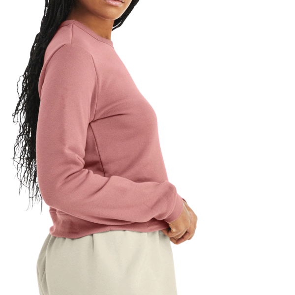 Bella + Canvas Women's Sponge Fleece Crewneck Sweatshirt, Mauve, Right Sleeve view