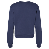 Bella + Canvas Women's Sponge Fleece Crewneck Sweatshirt, Navy, Back view