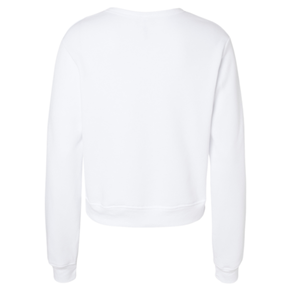 Bella + Canvas Women's Sponge Fleece Crewneck Sweatshirt, White, Back view