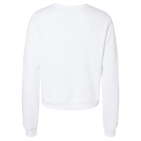 Bella + Canvas Women's Sponge Fleece Crewneck Sweatshirt, White, Back view