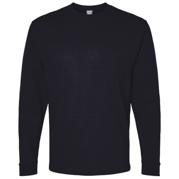 Bella + Canvas Youth 6oz. Heavyweight Long Sleeve Tee, Black, Front view