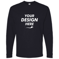 Bella + Canvas Youth 6oz. Heavyweight Long Sleeve Tee, Black, Front view, Mockup