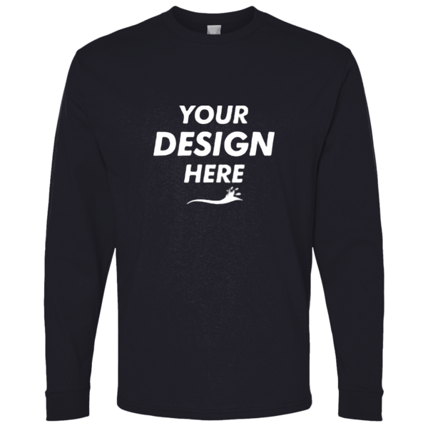 Bella + Canvas Youth 6oz. Heavyweight Long Sleeve Tee, Black, Front view, Mockup