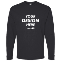 Bella + Canvas Youth 6oz. Heavyweight Long Sleeve Tee, Dark Grey, Front view, Mockup