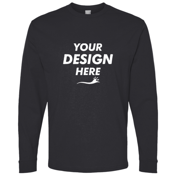 Bella + Canvas Youth 6oz. Heavyweight Long Sleeve Tee, Dark Grey, Front view, Mockup