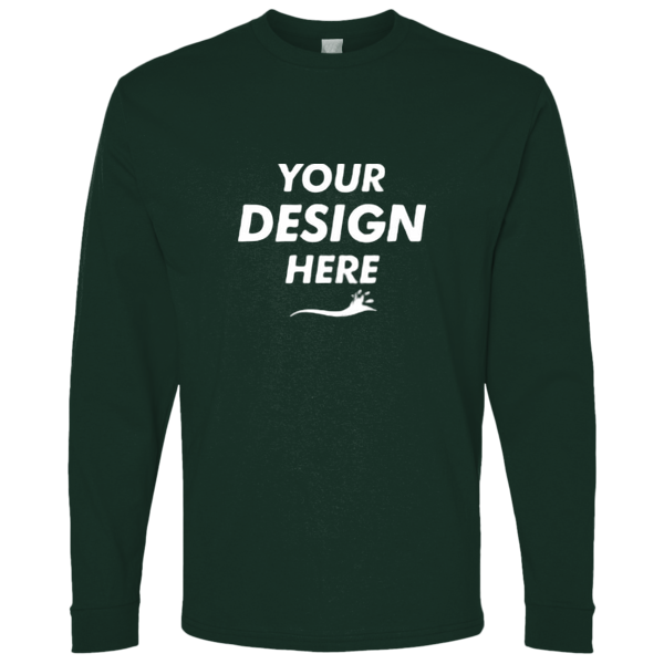 Bella + Canvas Youth 6oz. Heavyweight Long Sleeve Tee, Forest, Front view, Mockup