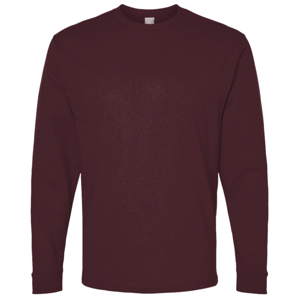 Bella + Canvas Youth 6oz. Heavyweight Long Sleeve Tee, Maroon, Front view
