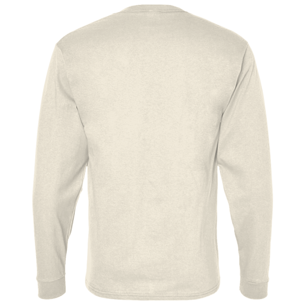 Bella + Canvas Youth 6oz. Heavyweight Long Sleeve Tee, Natural, Back view